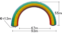 ＜6.7ｍ半円虹横模様＞電源：AC100V.15A×1